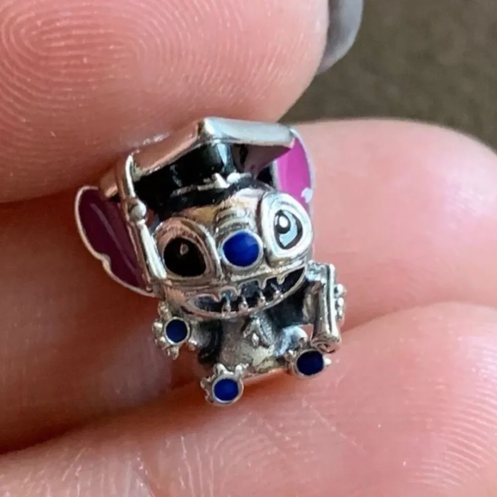 NWOT Stitch Graduation Silver Pandora FIT Charm
